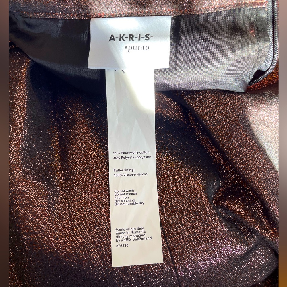 NWOT AKRIS PUNTO Iridescent Lamé Bell Skirt - Picture 7 of 10
